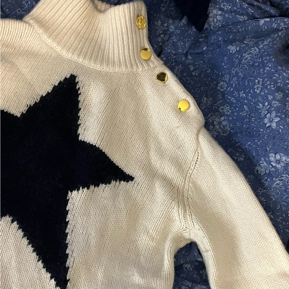 Kate Spade White Star Turtleneck Sweater - Picture 4 of 15